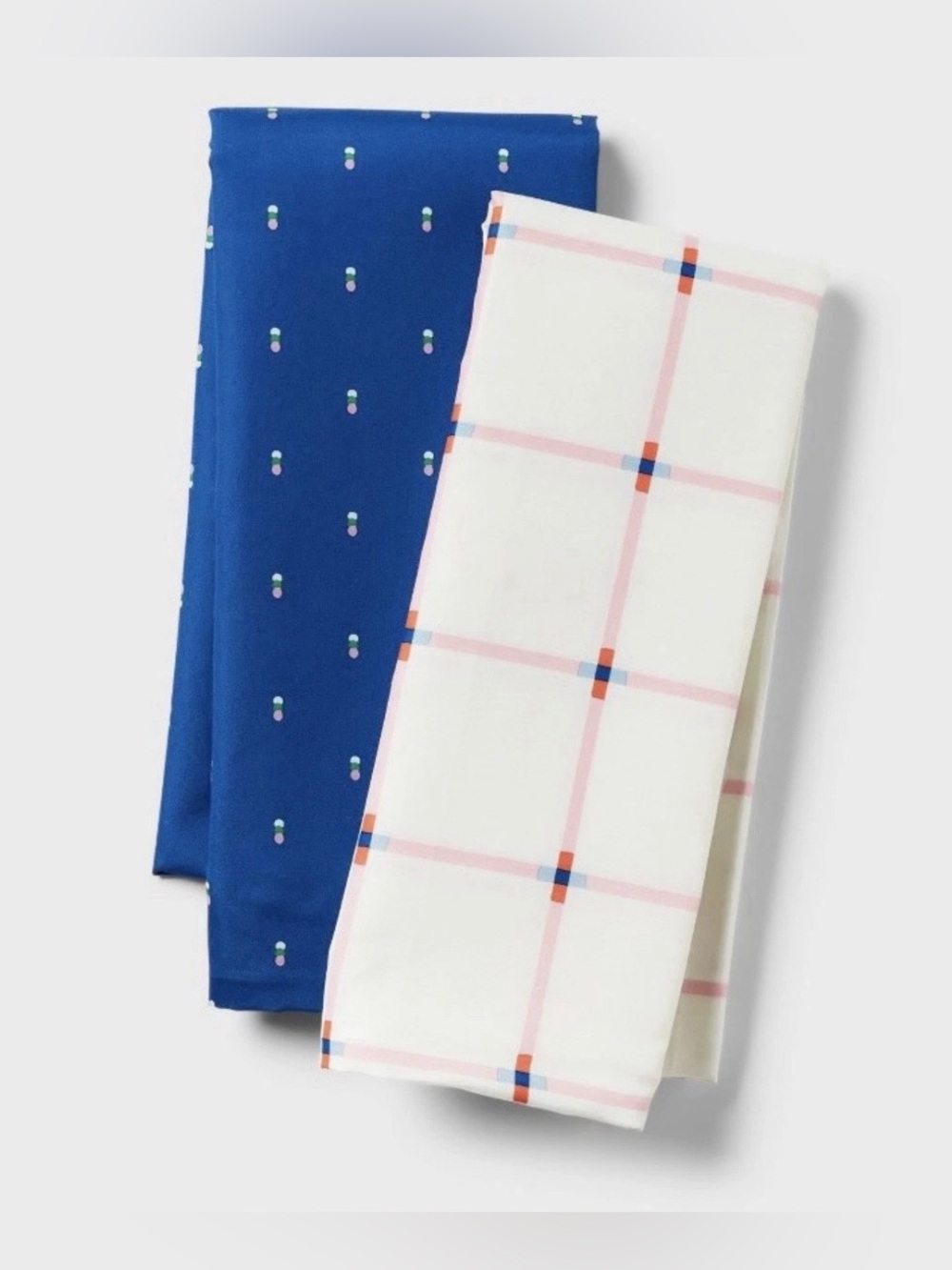 Room Essentials Body Pillow Covers 2 Pack Blue Dot Pink Grid 20x52